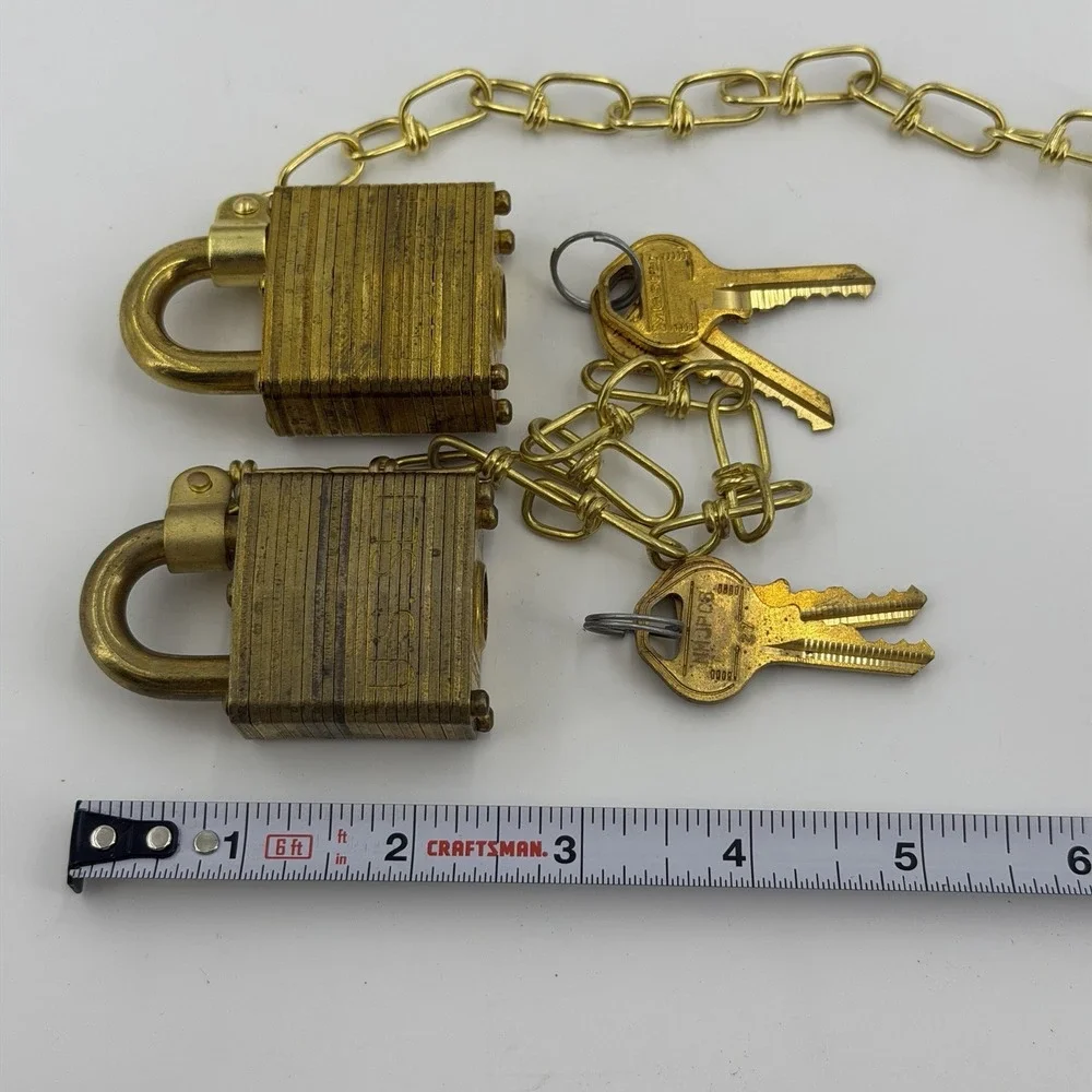 Master Lock Gold Commercial Model Military Safety Padlock w/ 2 Keys Lot Of 5